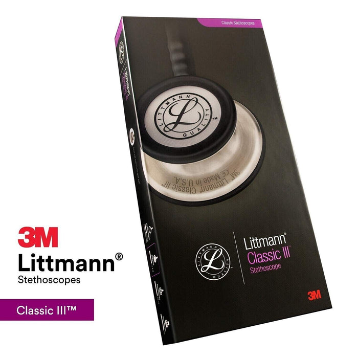 3M Littmann Classic III Monitoring Stethoscope, Rainbow-Finish Chestpiece, Black