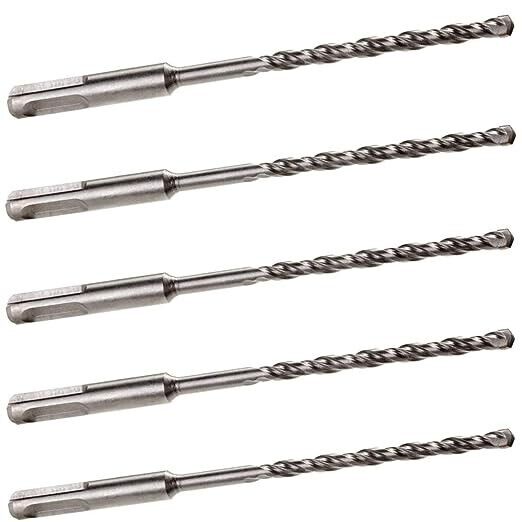 5 Pack of - 6mm x 210mm Long SDS + Plus Masonry Drill BIT, Tungsten Carbide TIP,