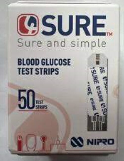 4SURE Blood Glucose Test Strips - Pack of 50 New