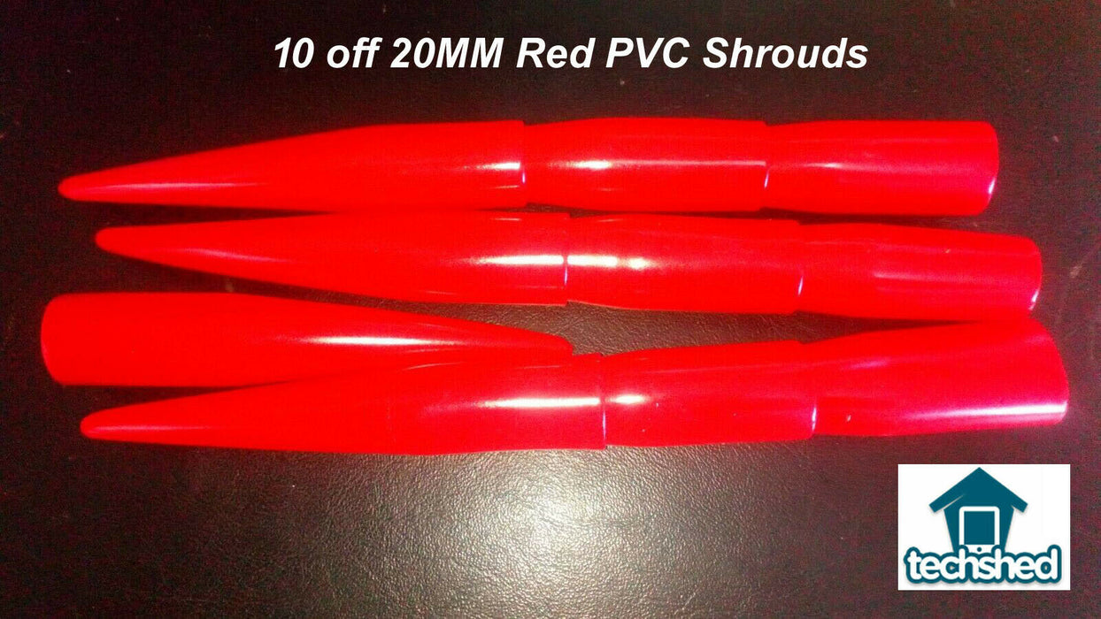 10 X PVC 20MM RED PVC CABLE SHROUD FOR PYRO FIRE CABLE