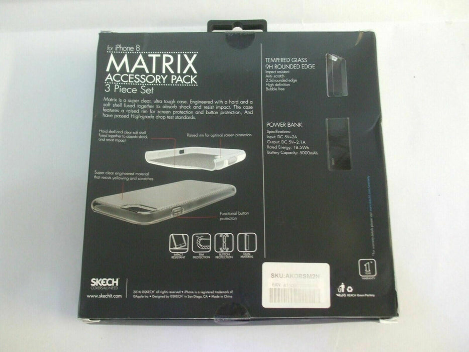 Skech iPhone 8 Matrix 3-piece accessory pack AKOBSM2M - FREE UK Del