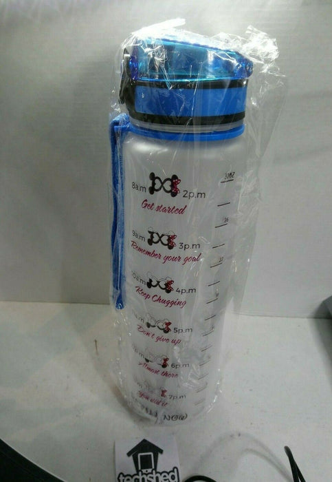 64 Hydro Premium Infuser Water Bottle 32oz Blue Top Clear Bottle DISNEY