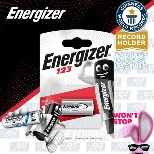 1x Energizer 123 3V LITHIUM PHOTO Battery CR123A CR123 CR17345 EL123AP Expiry+
