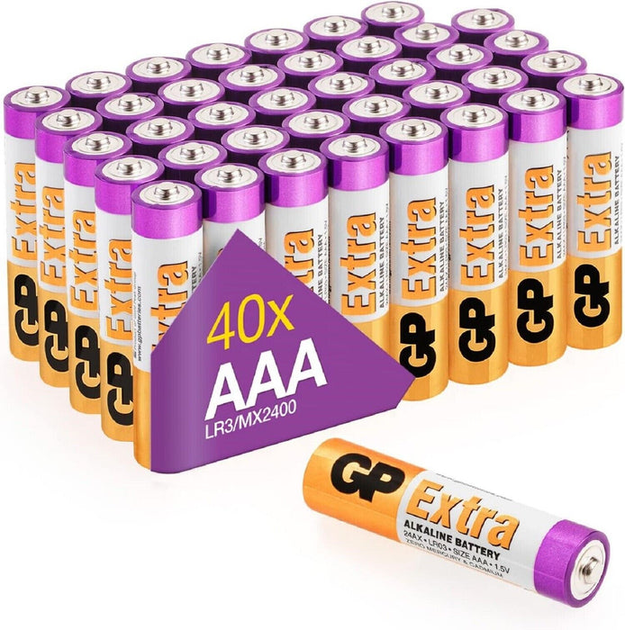 AAA Batteries Pack of 40 1.5V / Micro/Mini/Penlite / LR03 by GP Batteries Extra