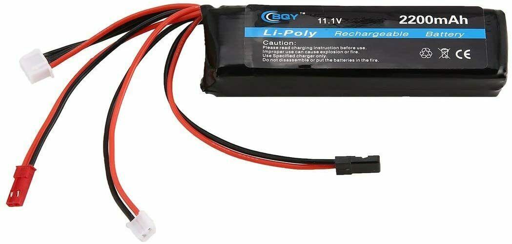 Comomingo BQY 11.1V 2200mAh 8C 3S 1P Lipo Battery JST JR Plug for RC Drone Car B