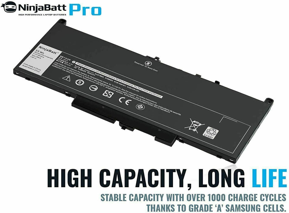 NinjaBatt Pro Battery for Dell Latitude E7270 E7470 J60J5 PDNM2 MC34Y