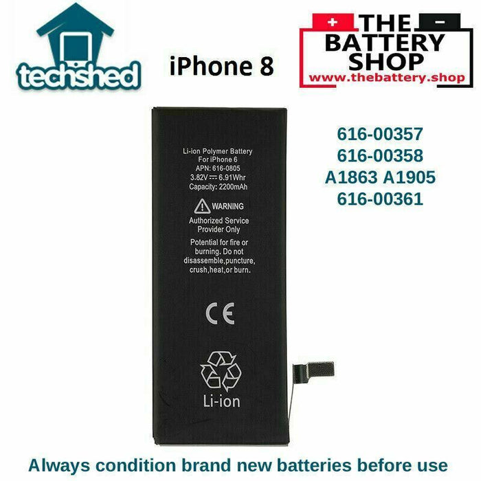 For Apple Iphone 8 616-00357, 616-00361, 616-00358 1821mAh Battery A1863 A1905