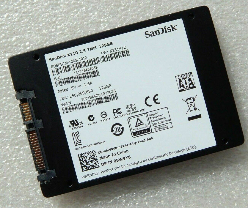 2.5" Solid State Drive SSD 128GB 7mm SATA III 6 Gbps SanDisk X110 SD6SB1M-128G