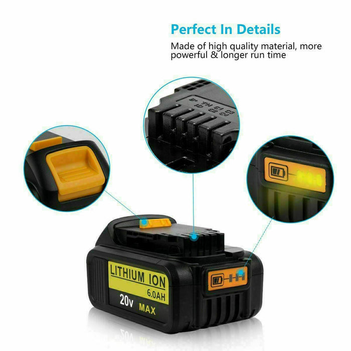 6.0AH 20V XR Replacement Battery for Dewalt DCD785 DCB182 DCB180 DCF885 DCB200