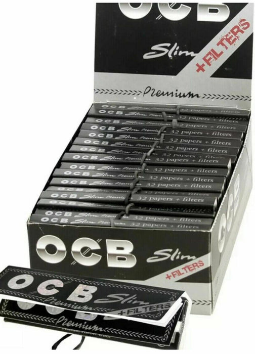 OCB Black Premium Hand Rolling Papers & With Tips King Size Slim