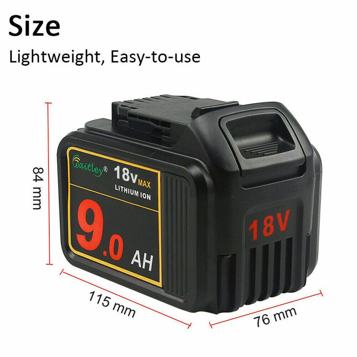 18V  9.0Ah Li-ion Battery for Dewalt XR DCB180 DCB182 DCB184 DCB200