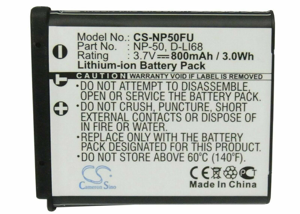 Li-ion Battery for Fujifilm FinePix XP100 FinePix XP150 FinePix XP170 3.7V NP-50