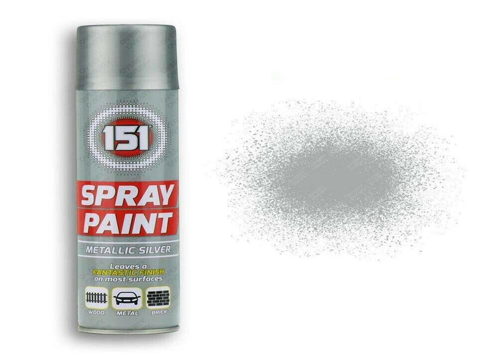 151 Spray Paint Metallic Silver Aerosol Cars Metal, Wood, Brick x3