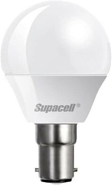 Supacell LED 2 Pin Bulb Opal/Pearl Cool Day White Non Dimmable G45 B22 470 lm 5w