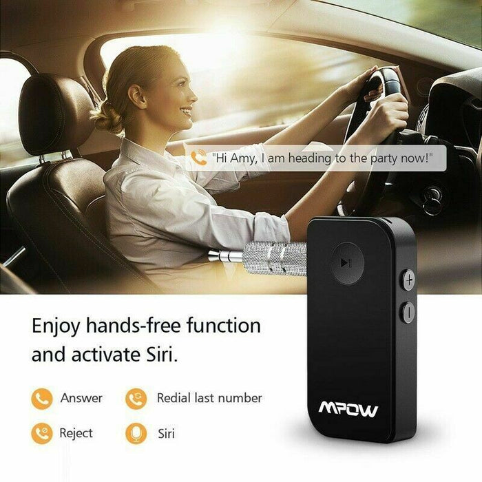 Wireless Handsfree Car Receiver Adapter Bluetooth 5.0 Audio Stereo Music Mpow