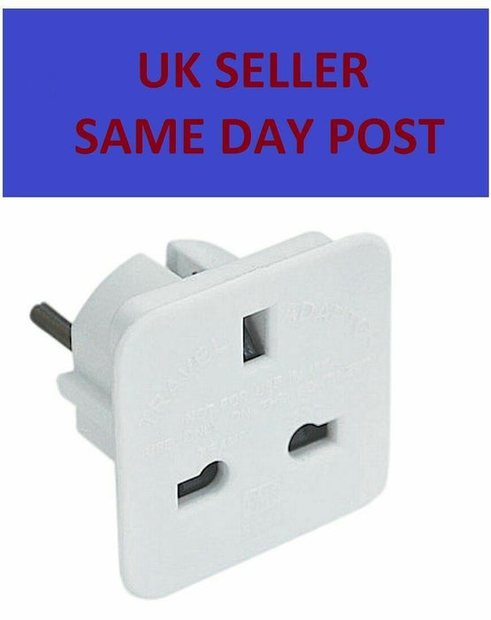 Travel Adapter Plug UK to EU 2 Pin Holiday Accessory European Power Converter