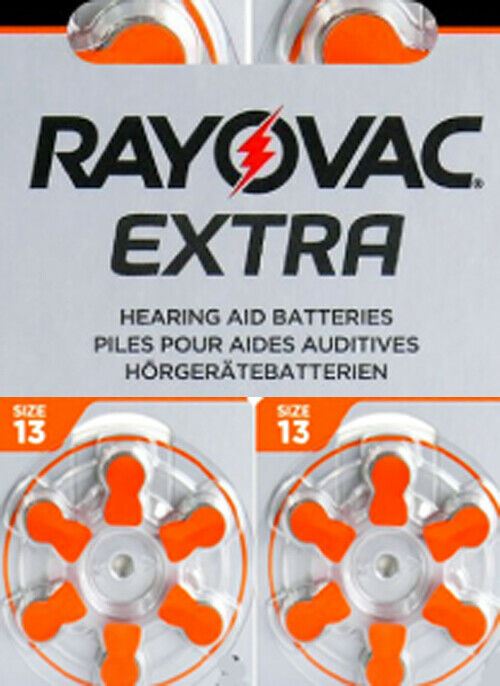 Rayovac Extra Size 13 PR48 hearing Aid Batteries 12 Cells