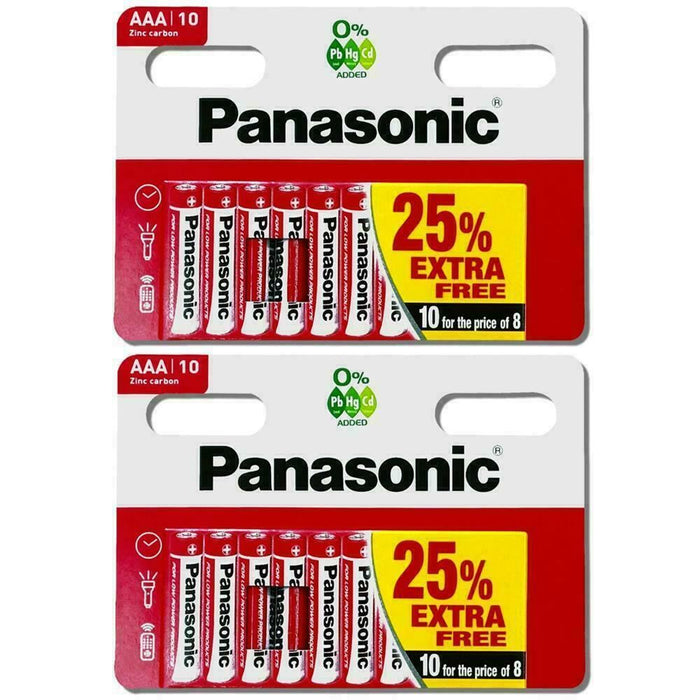 20 x AA PANASONIC Zinc Carbon Batteries 1.5V R6