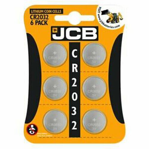 6 X JCB CR2032  3V Lithium Button Coin Cell Battery DL2032 BR203 NEW