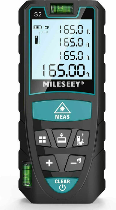 Laser Distance Meter 50M/165ft, Mileseey IP54 Measure with 2