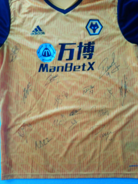 2020-2021 wolves FC signed adidas shirt 15 Signatures In total RARE with COA