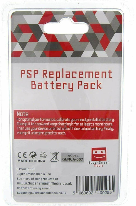 SuperSmashMedia - 3600mAh 3.6V Replacement Battery Pack Kit for PSP 1000 1004