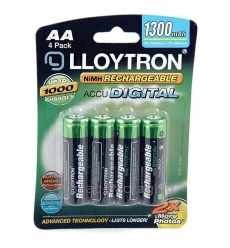 AA Rechargeable Battery - AA 1300mAh 4 Pack - Lloytron NIMH AccuPower (B012)