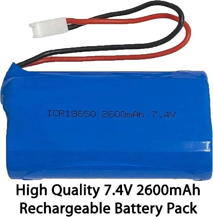 7.4V 2600mAh 3 Cell 18650 Rechange Battery Pack with 2 Pin MTA-100 Connectors