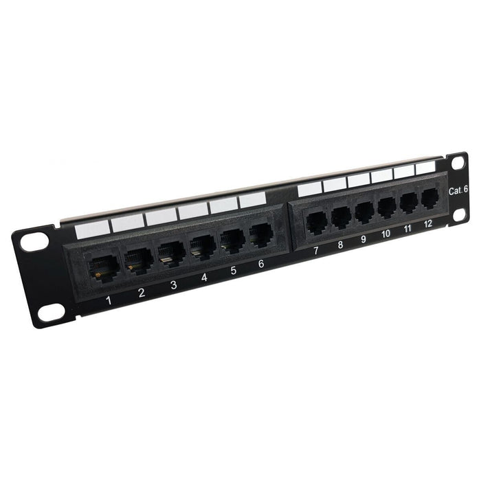 12 Port 1U SOHO 10" Patch Panel CAT6 Network Ethernet Rack Mount Data IDC Only