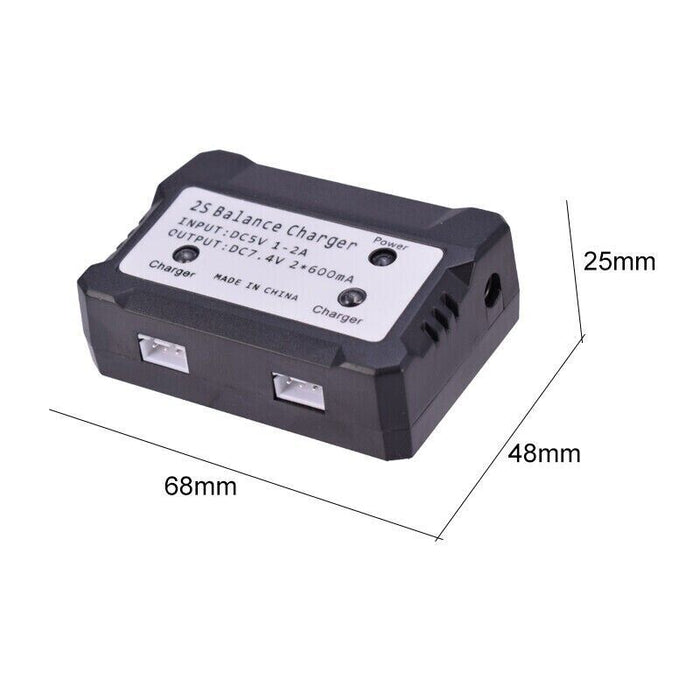 2IN1 7.4V 2S Lipo Battery 600mA Balance Charger For Syma X8C Battery Input DC5V