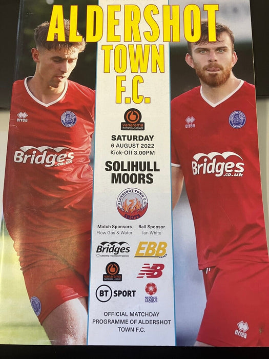 Aldershot fc vs Solihull moors 2022 - Official Match Programme - 6/9/22