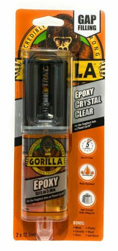 GORILLA GLUE EPOXY Crystal Clear Syringe 25ml - Resealable Gap Filling