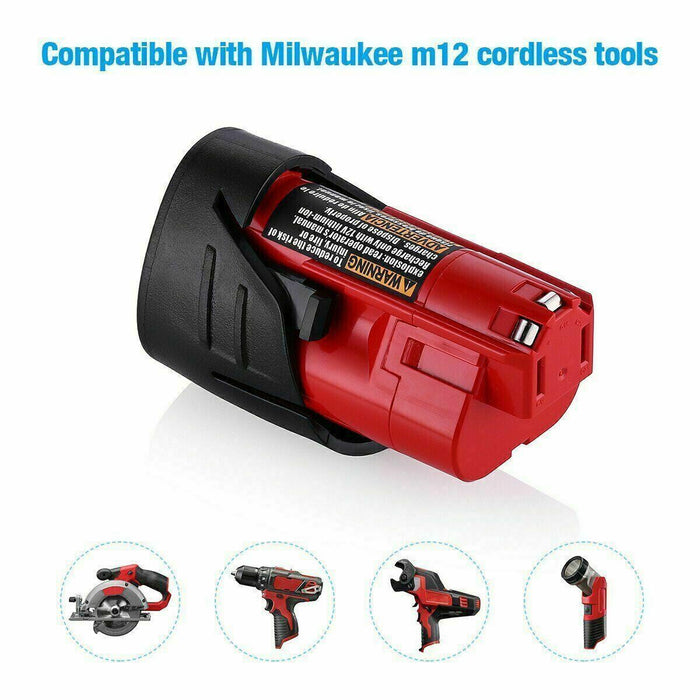 12 Volt 3.5Ah Li-Ion Battery For Milwaukee M12 48-11-2401 48-11-2402 48-11-2411