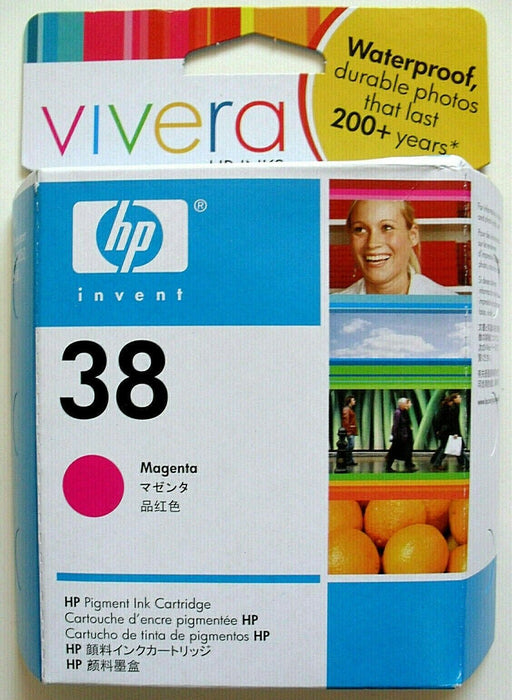 HP 38 27ml Magenta New Original Photosmart Pro B8850 B9180 Ink Catridge Apr 2014