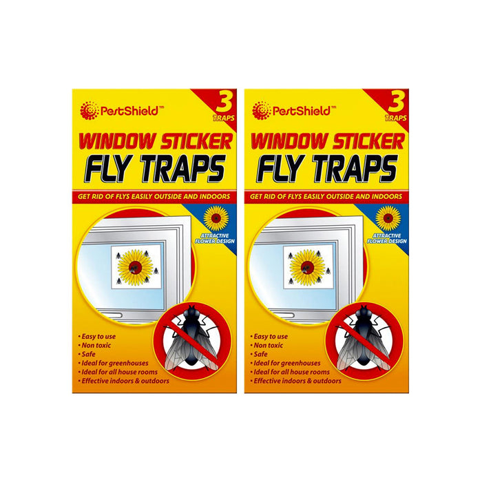 6 Fly Catchers Window Flower Traps Stickers Bug Insect Killer Sticky Window Trap