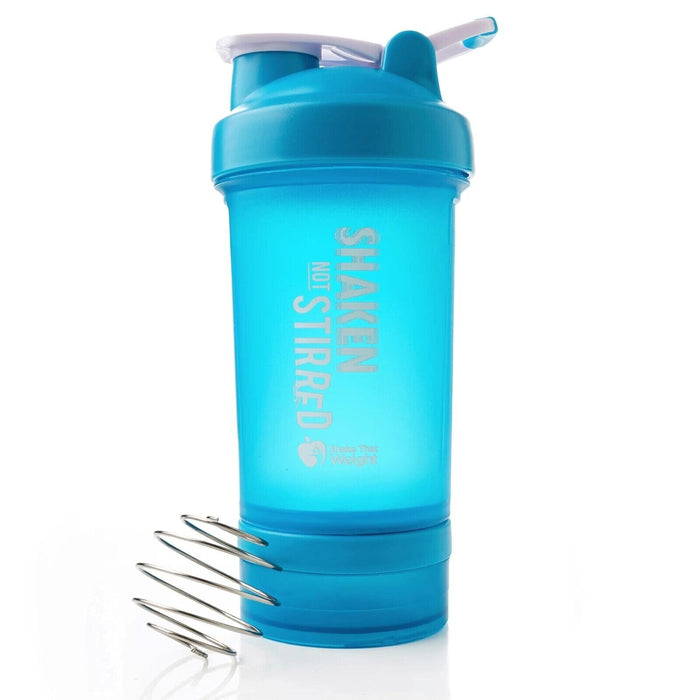 450ml Blue Protein Shaker Bottle with Storage Compartment and Separator