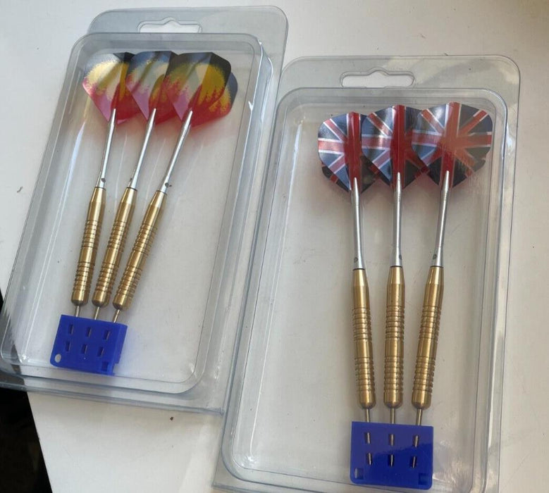 6 pcs / 2 Sets STEEL TIP BRASS DARTS SET + dart flights and shafts