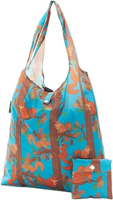 2020 Eco Chic 100 Recycled Foldabe Squirrel Print Reusable SHOPPER Bag