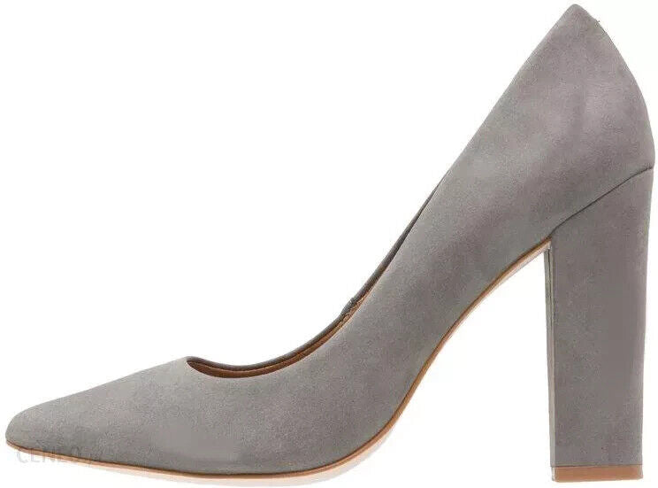 Steve Madden Womens Primpy Grey Suede Leather Block Heels UK 5