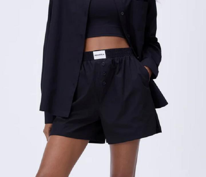 Adanola Poplin Boxer Shorts - Black XS