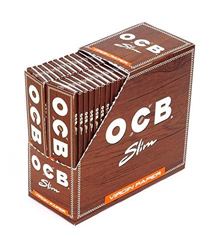 OCB UNBLEACHED SLIM Virgin Paper King Size Slim Cigarette Rolling Papers